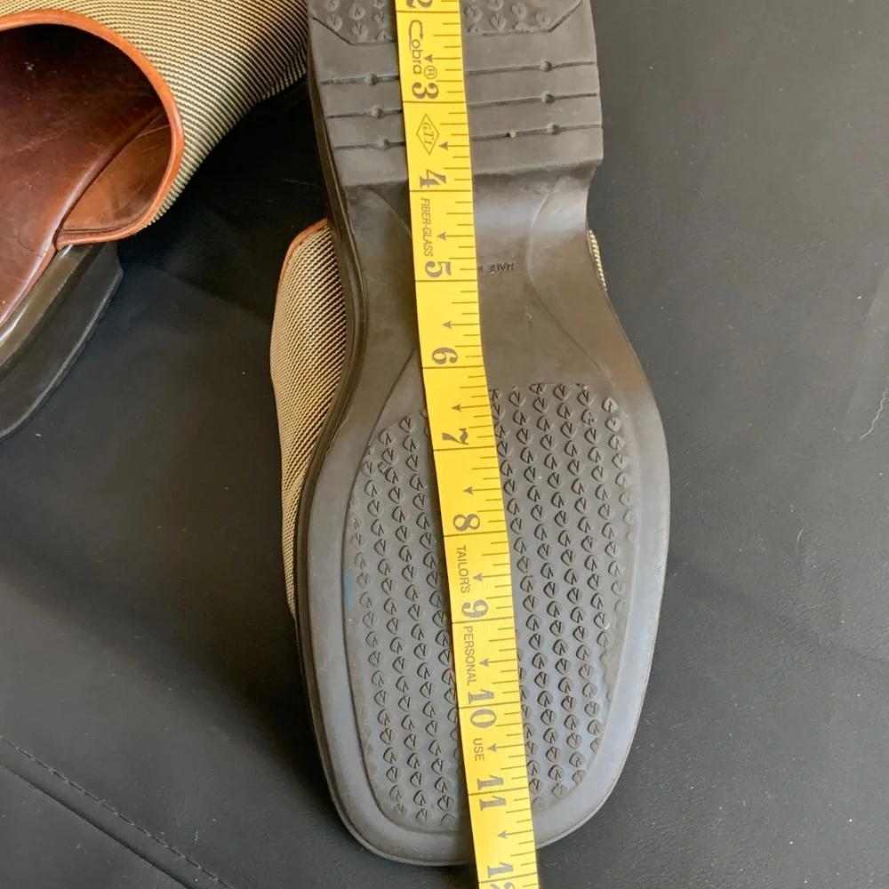 Made in Italy Leather Slide Sandals Neutral Tan Brown Cushioned Footbed Comfort